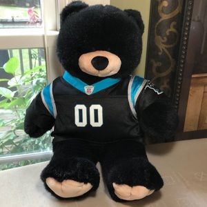 LAST CHANCE*Like NEW! Black Build-A-Bear w/ NFL Panthers Jersey